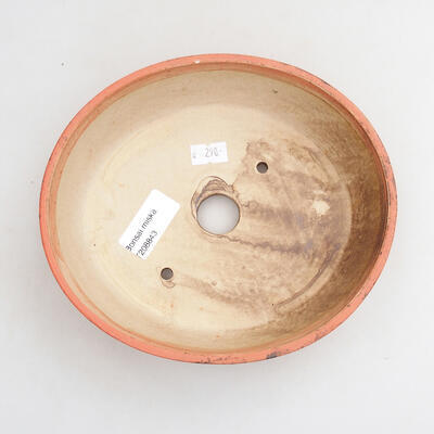 Bonsaischale aus Keramik 18 x 16 x 5,5 cm, Farbe orange-braun - 3