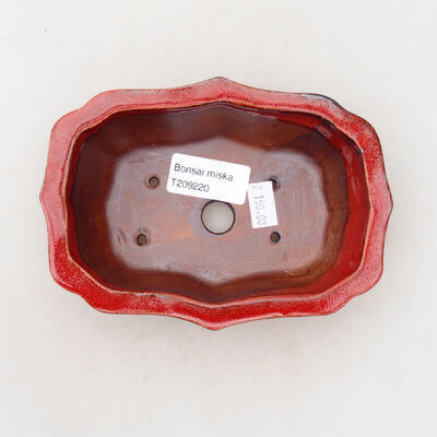 Bonsaischale aus Keramik 14,5 x 10 x 4,5 cm, Farbe rot - 3