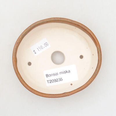 Bonsaischale aus Keramik 9 x 8 x 3 cm, Farbe braun - 3