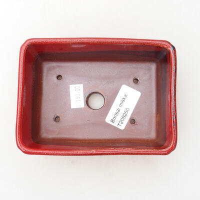 Bonsaischale aus Keramik 12,5 x 9 x 4,5 cm, Farbe rot - 3