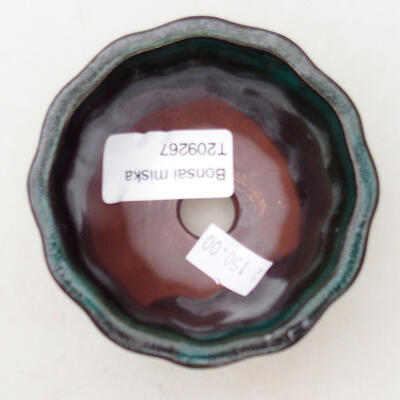 Bonsaischale aus Keramik 8 x 8 x 4,5 cm, Farbe grün - 3