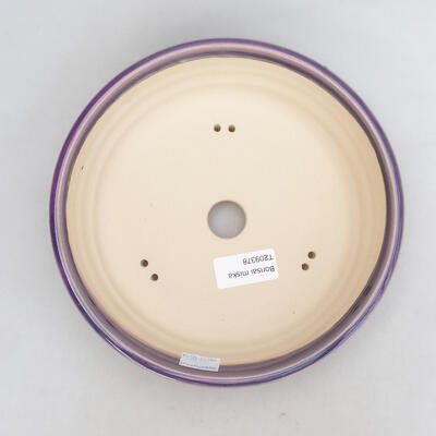 Bonsaischale aus Keramik 19,5 x 19,5 x 5,5 cm, Farbe lila - 3