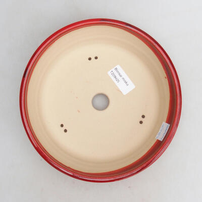 Bonsaischale aus Keramik 19 x 19 x 5,5 cm, Farbe rot - 3
