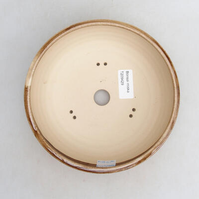 Bonsaischale aus Keramik 17,5 x 17,5 x 6 cm, Farbe braun - 3