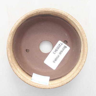 Keramische Bonsai-Schale 9,5 x 9,5 x 3 cm, beige Farbe - 3