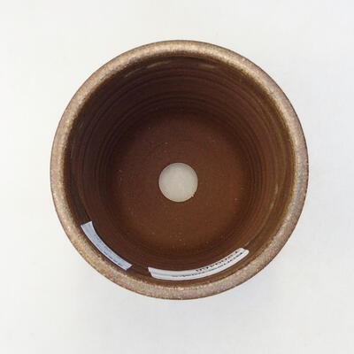 Bonsaischale aus Keramik 8,5 x 8,5 x 10,5 cm, Farbe braun - 3
