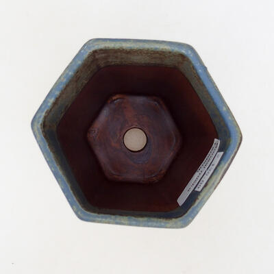 Bonsaischale aus Keramik 8,5 x 8,5 x 14,5 cm, Farbe blau-braun - 3