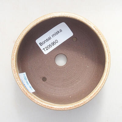 Keramische Bonsai-Schale 9 x 9 x 3,5 cm, beige Farbe - 3