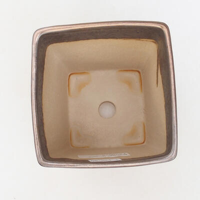 Bonsaischale aus Keramik 9,5 x 9,5 x 13 cm, Farbe goldschwarz - 3