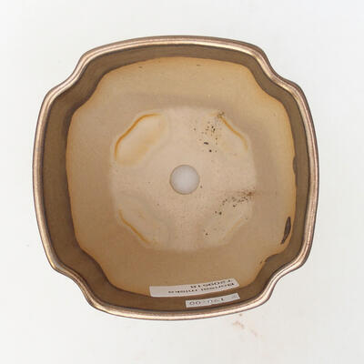 Bonsaischale aus Keramik 10,5 x 10,5 x 12 cm, goldfarben - 3