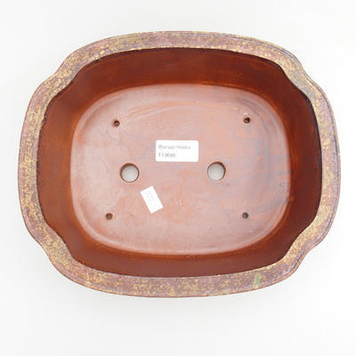 Keramik Bonsai Schüssel 18 x 14 x 7 cm, braun-grüne Farbe - 3