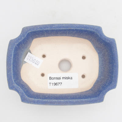 Keramik Bonsaischale 12 x 8,5 x 4 cm, Farbe blau - 3
