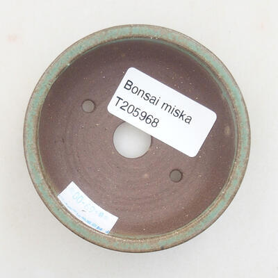 Keramische Bonsai-Schale 7,5 x 7,5 x 2 cm, Farbe grün - 3