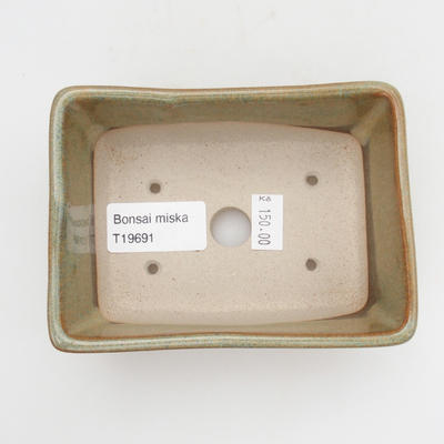Keramik Bonsaischale 12,5 x 9 x 4,5 cm, Farbe grau - 3