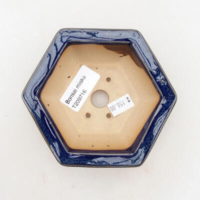 Bonsaischale aus Keramik 11 x 10 x 4,5 cm, Farbe blau - 3
