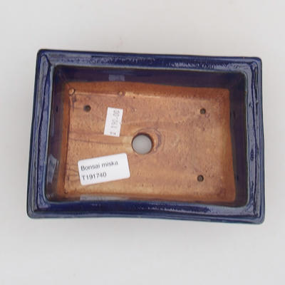 Keramik Bonsaischale 15,5 x 11 x 6 cm, Farbe blau - 3