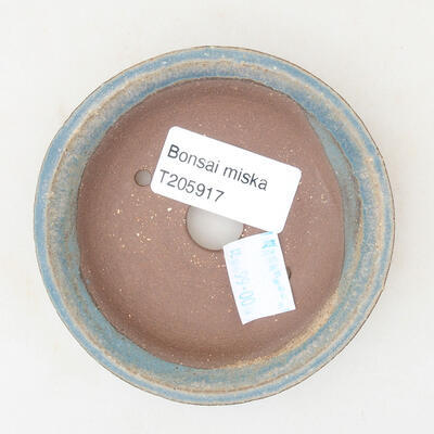 Keramische Bonsai-Schale 8,5 x 8,5 x 2 cm, Farbe blau - 3