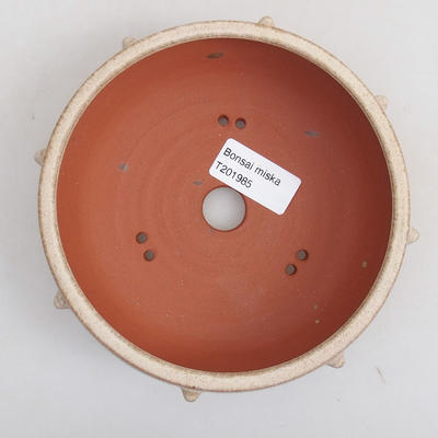 Keramik Bonsai Schüssel 14 x 14 x 5 cm, beige Farbe - 3