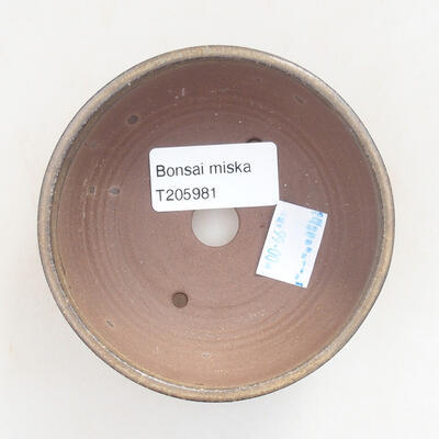 Keramische Bonsai-Schale 9 x 9 x 3,5 cm, Farbe braun - 3