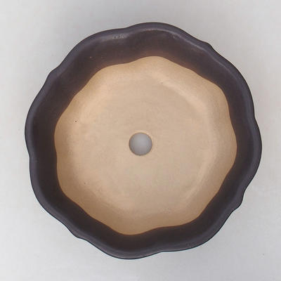 Bonsaischale aus Keramik H 06 - 14,5 x 14,5 x 4,5 cm, schwarz matt - 3