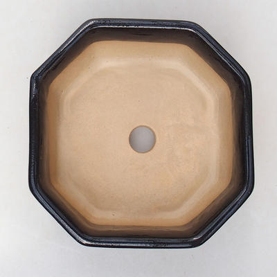 Keramik Bonsai Schüssel H 13 - 11,5 x 11,5 x 4,5 cm, schwarz glänzend - 3