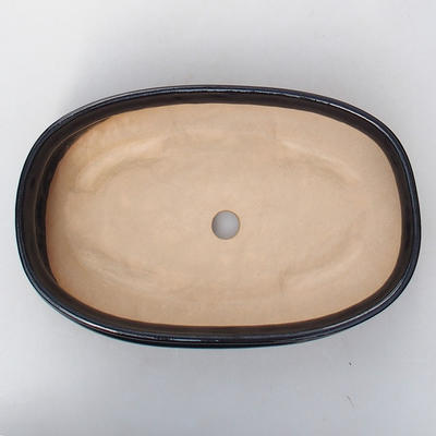 Bonsaischale aus Keramik H 15 - 26,5 x 17 x 6 cm, schwarz glänzend - 3