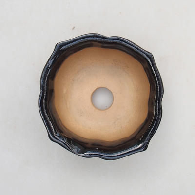 Keramik Bonsai Schüssel H 95 - 7 x 7 x 4,5 cm, schwarz glänzend - 3
