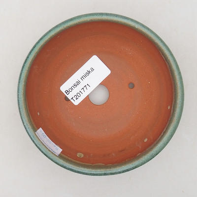 Keramische Bonsai-Schale 11 x 11 x 4 cm, Farbe grün - 3