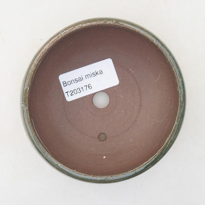 Keramische Bonsai-Schale 9 x 9 x 5 cm, Farbe grün - 3