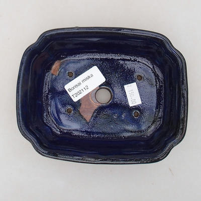 Keramik Bonsai Schüssel 15 x 12 x 4 cm, Farbe blau - 3