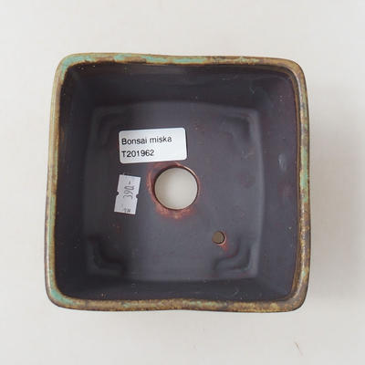 Keramik Bonsai Schüssel 12 x 12 x 8 cm, Farbe grün - 3