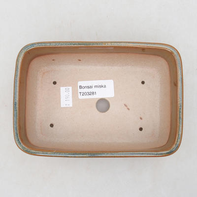 Keramische Bonsai-Schale 16 x 10 x 5,5 cm, Farbe grau-rostig - 3