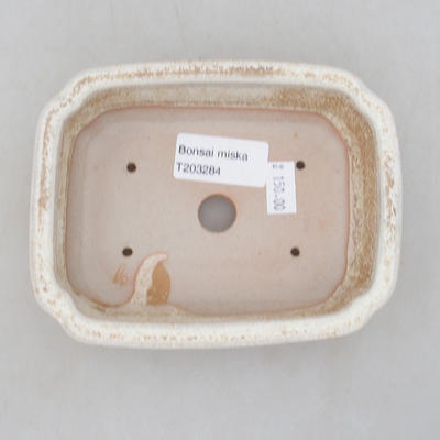Keramik Bonsai Schüssel 14 x 11 x 4 cm, beige Farbe - 3