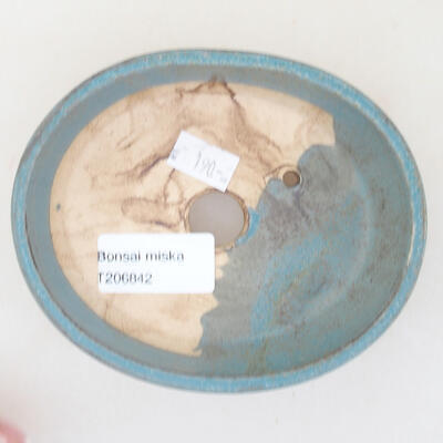 Keramische Bonsai-Schale 12 x 9,5 x 3,5 cm, Farbe blau - 3