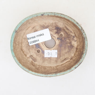 Keramische Bonsai-Schale 10,5 x 9 x 4,5 cm, Farbe braun-grün - 3
