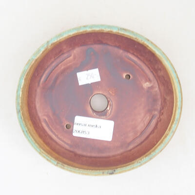 Keramische Bonsai-Schale 14 x 13 x 3,5 cm, braun-grüne Farbe - 3