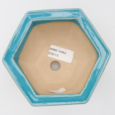 Bonsaischale aus Keramik 11 x 13 x 8 cm, Farbe blau - 3