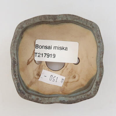 Keramik-Bonsaischale 7,5 x 7 x 4 cm, Farbe Blau - 3