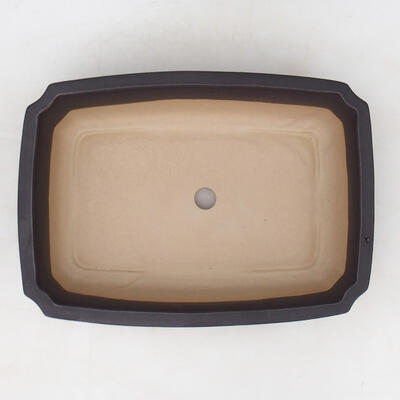 Bonsaischale aus Keramik H 07 - 30 x 21,5 x 8,5 cm, schwarz matt - 30 x 21,5 x 8,5 cm - 3
