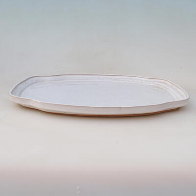 Bonsai-Untertasse aus Keramik H 55 - 29 x 24 x 2 cm, Weiß - 3