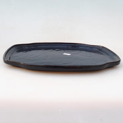 Bonsai-Untertasse aus Keramik H 55 - 29 x 24 x 2 cm, schwarz glänzend - 3
