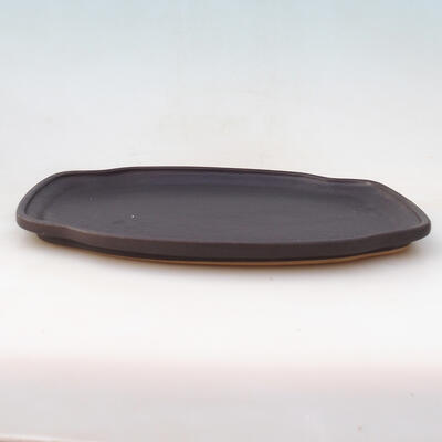Bonsai-Untertasse aus Keramik H 55 - 29 x 24 x 2 cm, schwarz matt - 3
