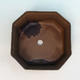 Keramik Bonsai Schüssel H 14 - 17,5 x 17,5 x 6,5 cm, braun - 3/3