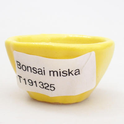 Mini Bonsai Schüssel 4,5 x 4,5 x 2,5 cm, gelbe Farbe - 4